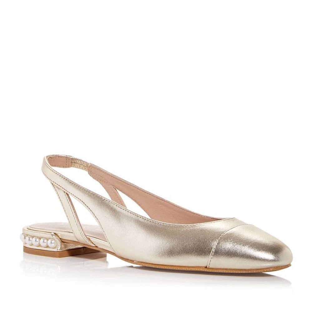 Stuart Weitzman Pearl Slingback Flats gold us 6.5 eu 37